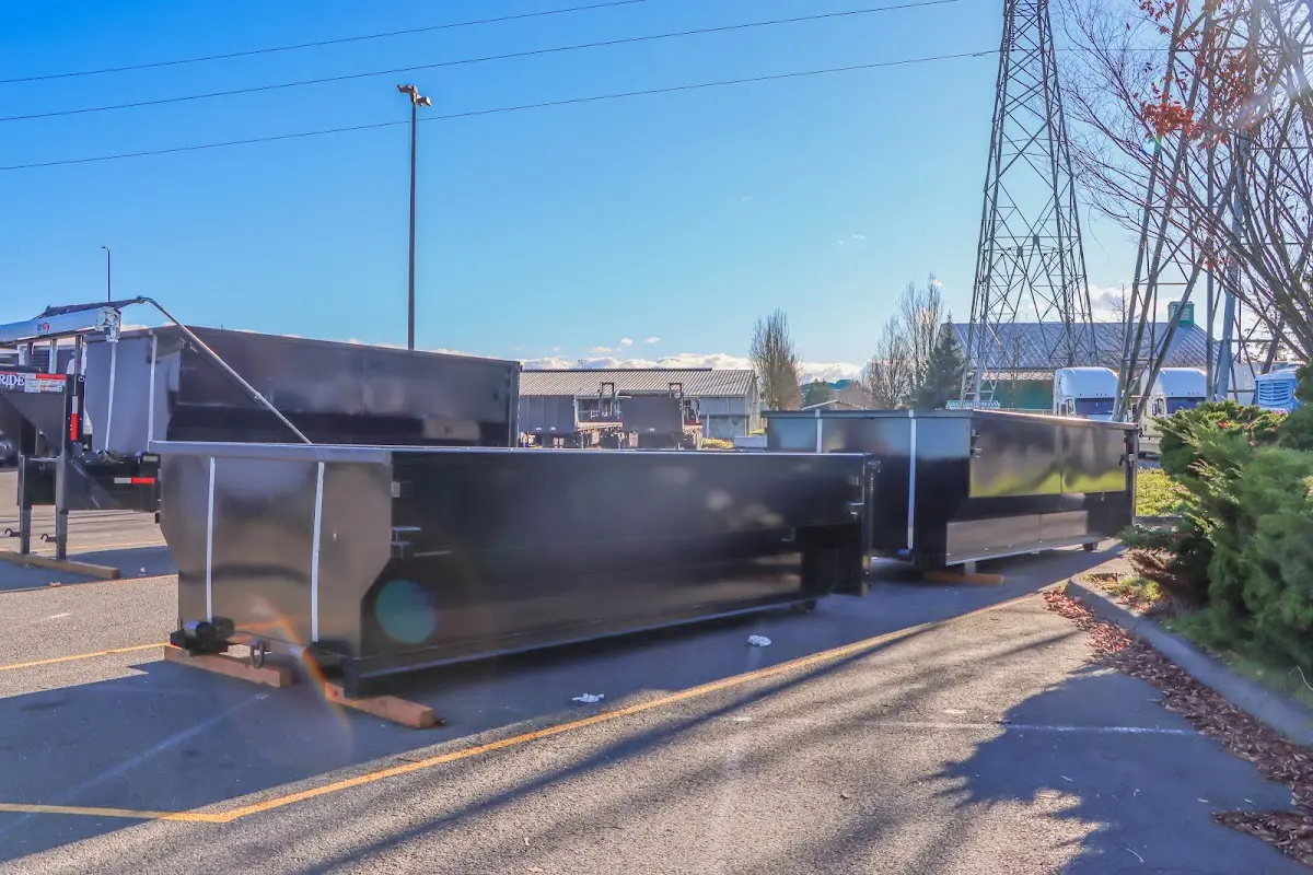 Roll-off dumpster ready for waste disposal at job site for Estate Cleanout Dumpster Rental in South Whitehall